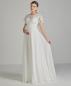 Preview: (Umstands-)Brautkleid in A-Linie aus Chiffon und Vintage Spitze  Gr.34-60